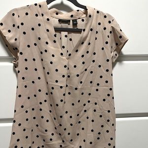 Pink polka dot womens blouse!
